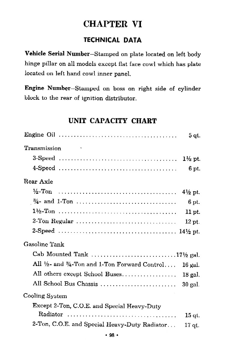 1952 Chevrolet Trucks Operators Manual Page 95